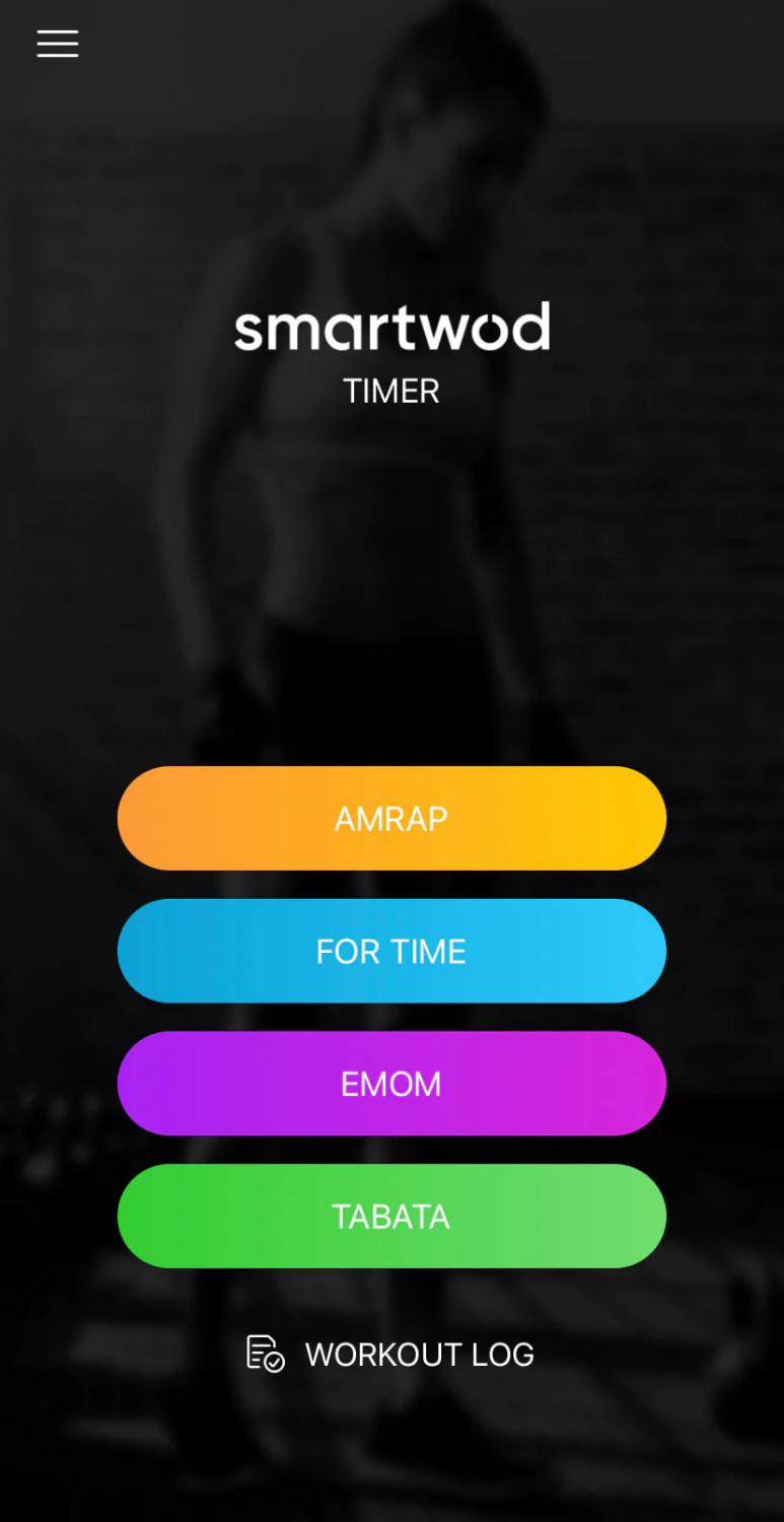 Écran de l'application SmartWOD Timer