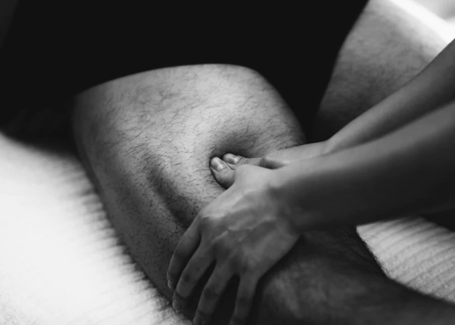 Massage sportif de la cuisse